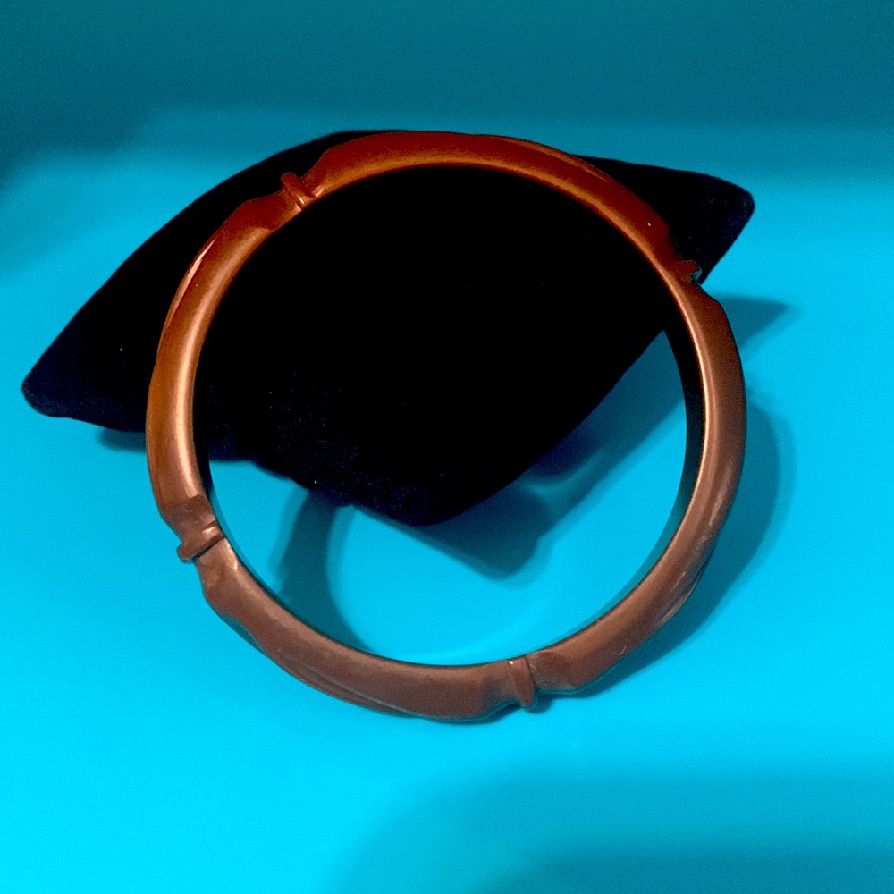 Vintage Chocolate Brown Carved Bakelite Bracelet